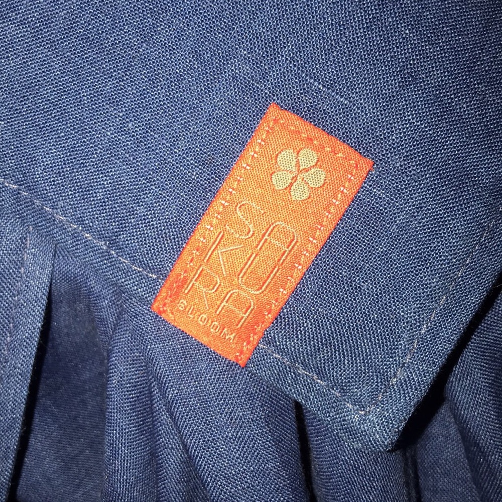 Sakura blue simple linen ring sling